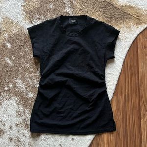 Rachel Comey fitted black bodice short sleeve shirt with accentuated waist